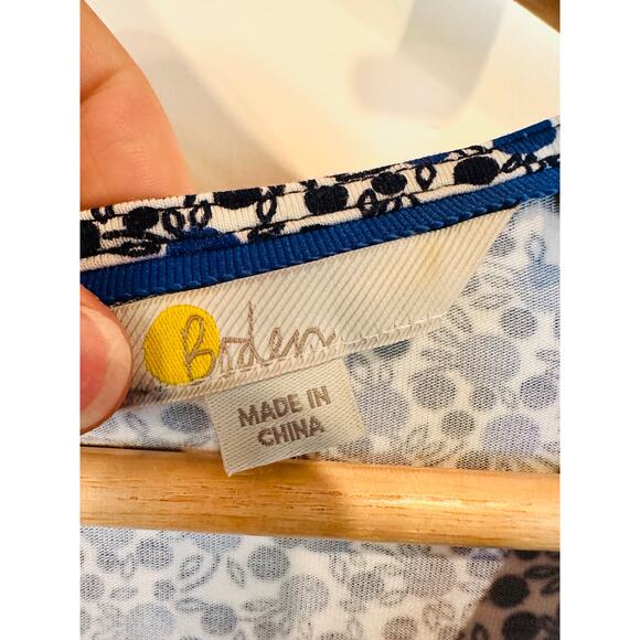 Boden Women's 20/22 Regular Blue Black Small Flowers Floral Jumpsuit Puff Sleeve - Picture 5 of 10